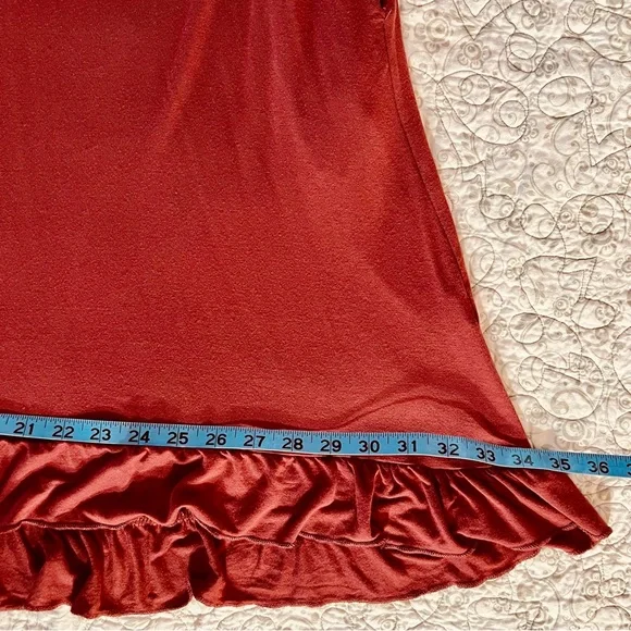 Alison Grace Dusty Rose Ruffled Sheath 3/4 Sleeve Midi Dress Cottagecore USA - Picture 5 of 8